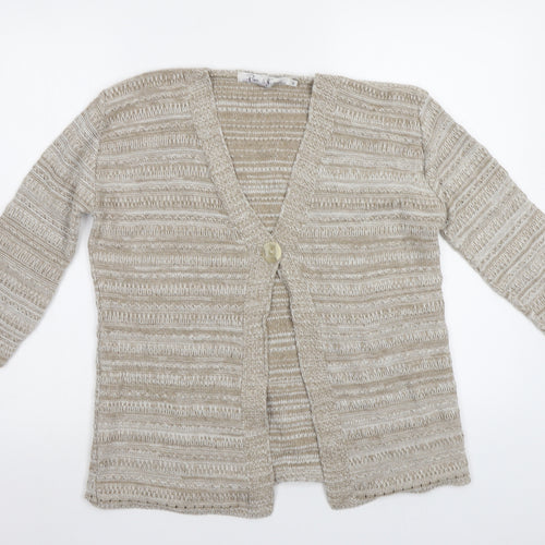 Ppure & Natural Womens Beige   Cardigan Jumper Size L