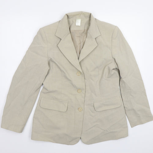 Preworn Womens Beige   Jacket Blazer Size 12