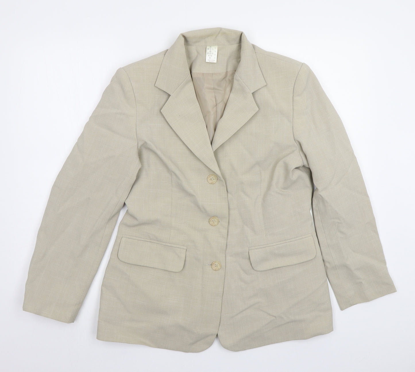 Preworn Womens Beige   Jacket Blazer Size 12