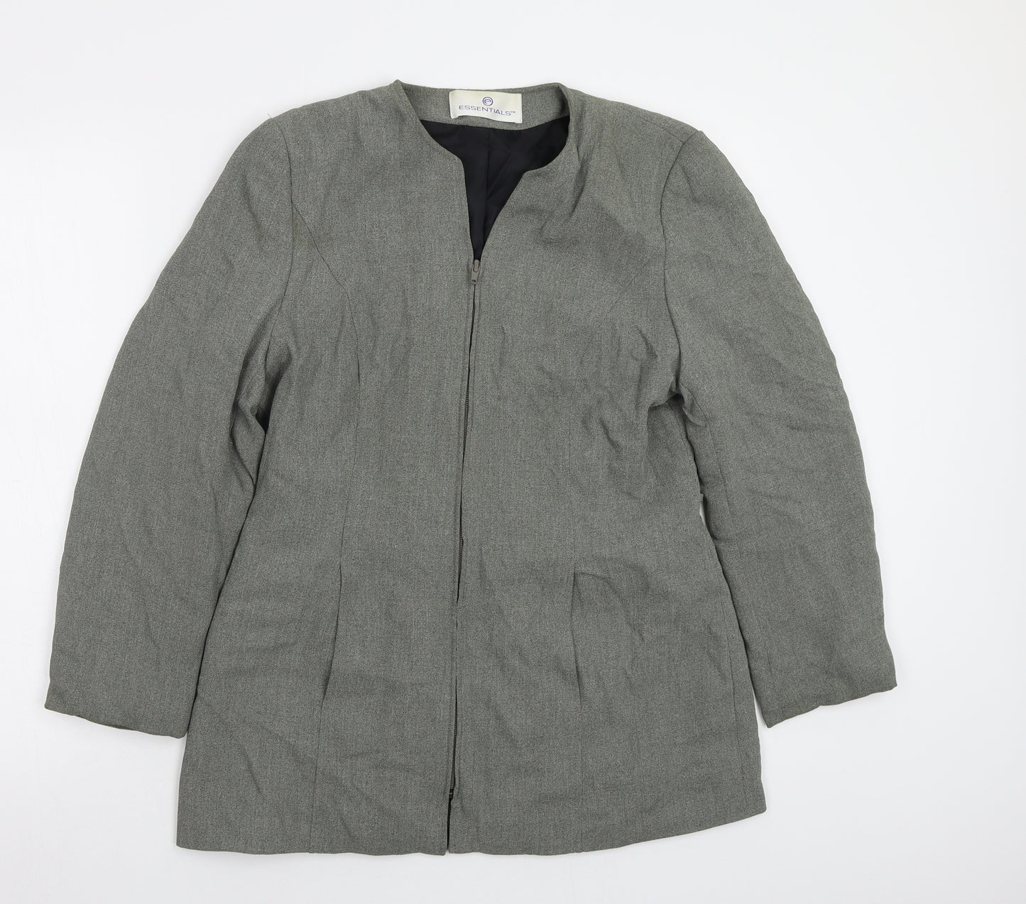 Essentials Womens Grey   Jacket Blazer Size 14