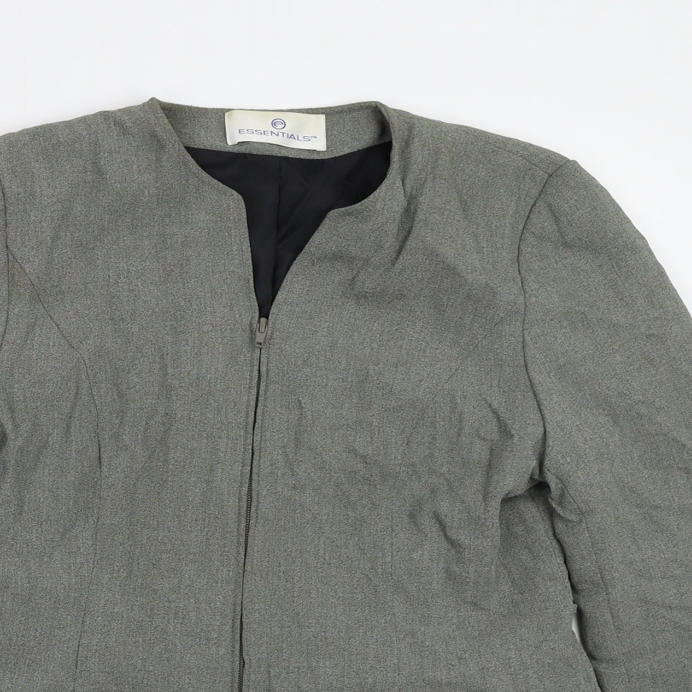 Essentials Womens Grey   Jacket Blazer Size 14