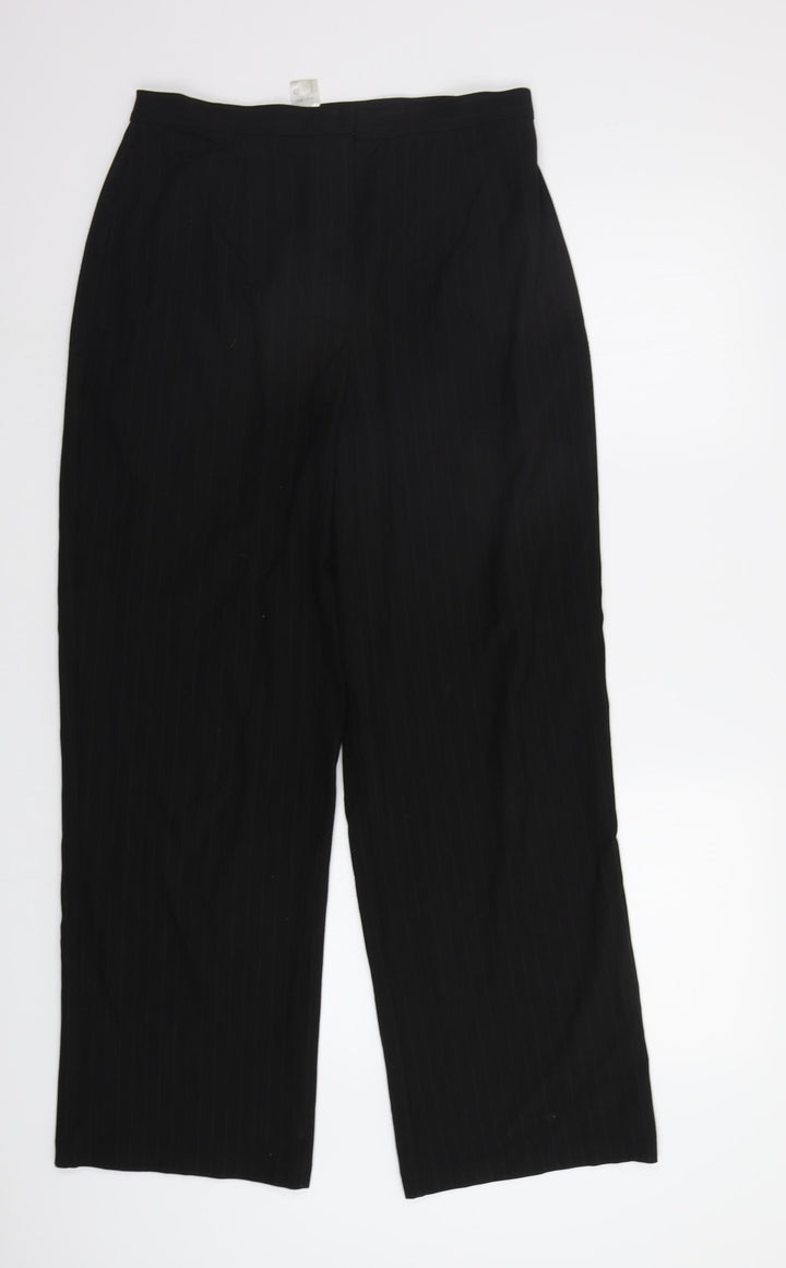 Klass Womens Black Striped  Trousers  Size 12 L28 in
