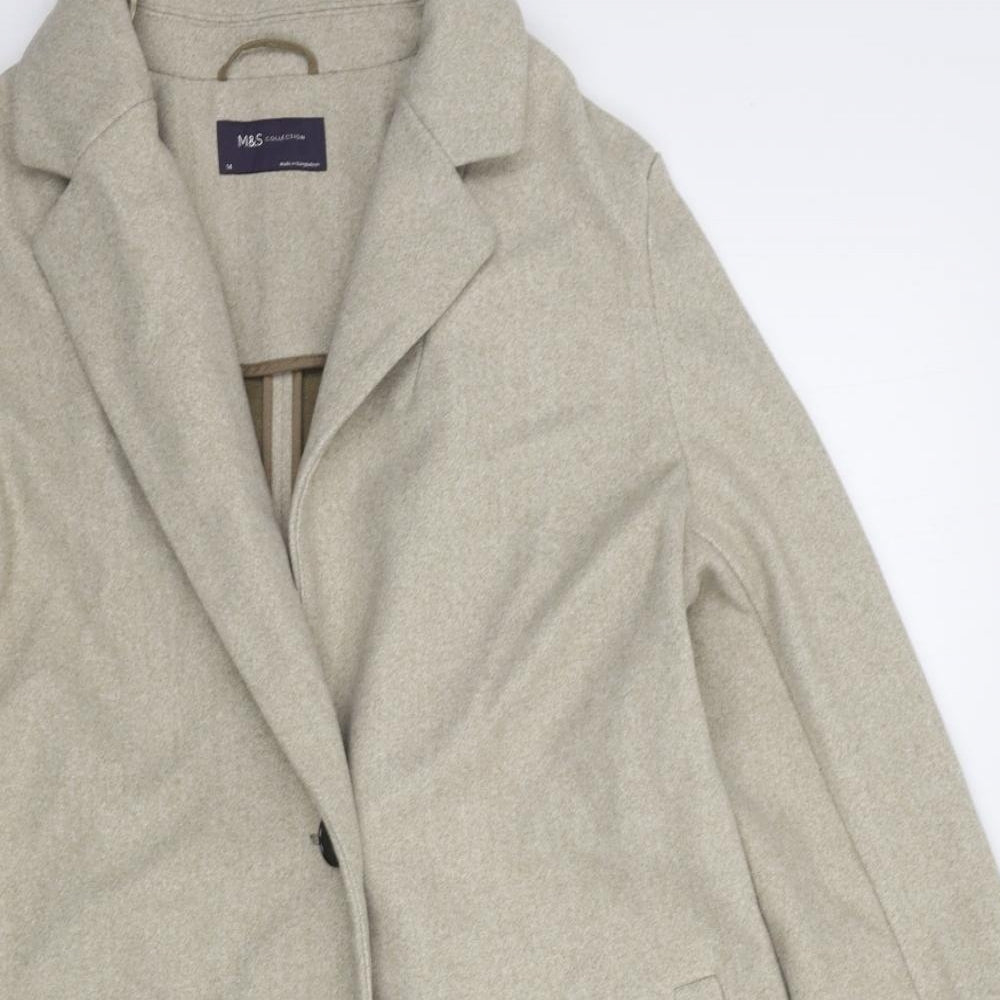 M&S Womens Beige   Pea Coat Coat Size 14