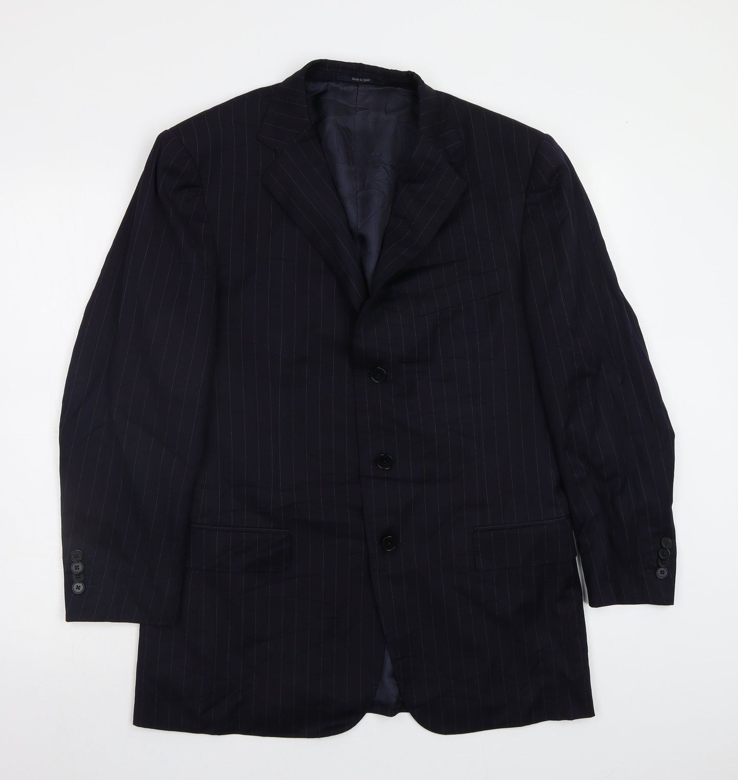Preworn Mens Blue Striped  Jacket Blazer Size 40