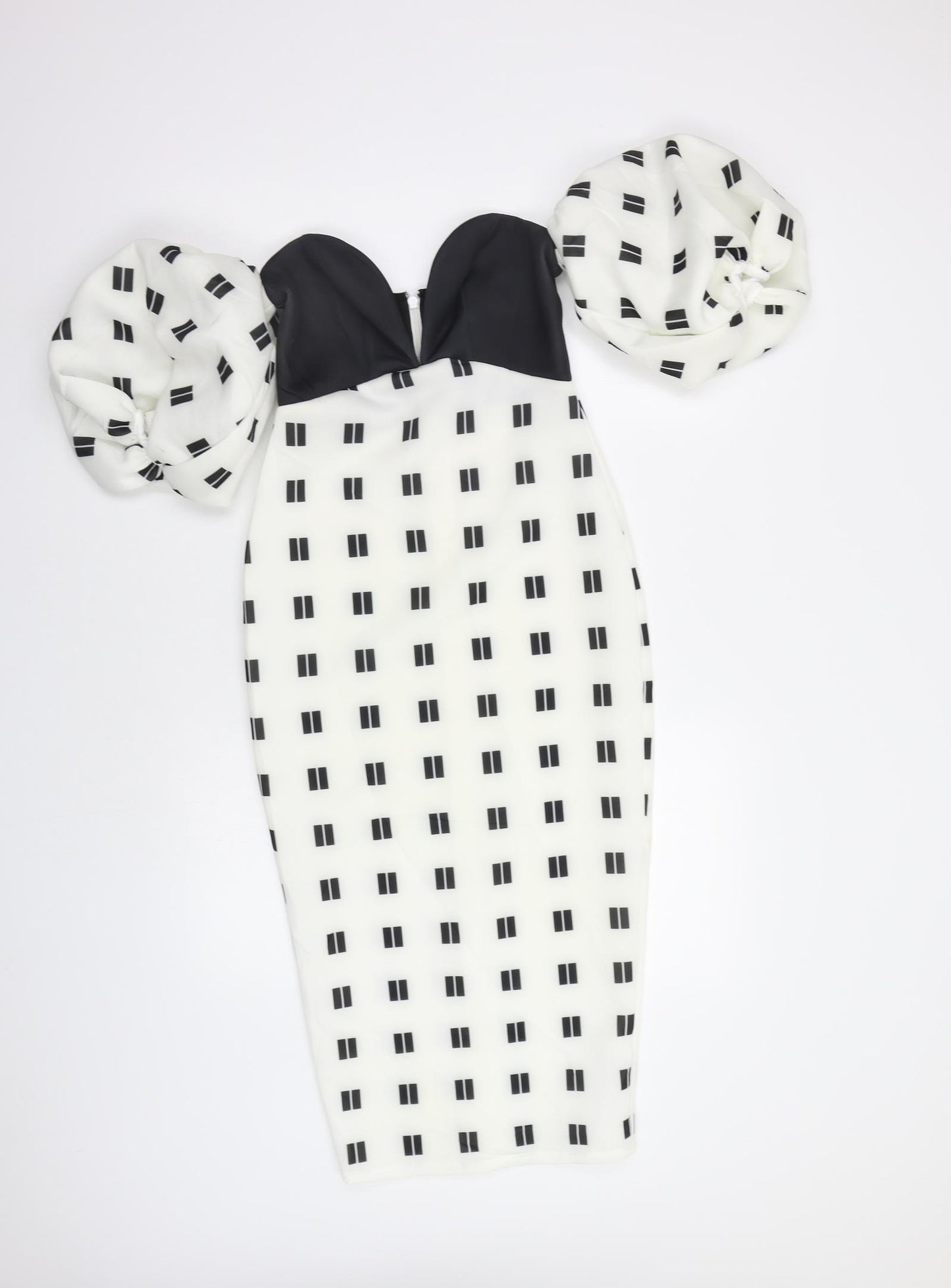 ASOS Womens White Geometric  Bodycon  Size 8