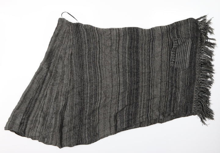 Suzanne Bettley Womens Green Striped Shawl/Wrap - Fringed shawl