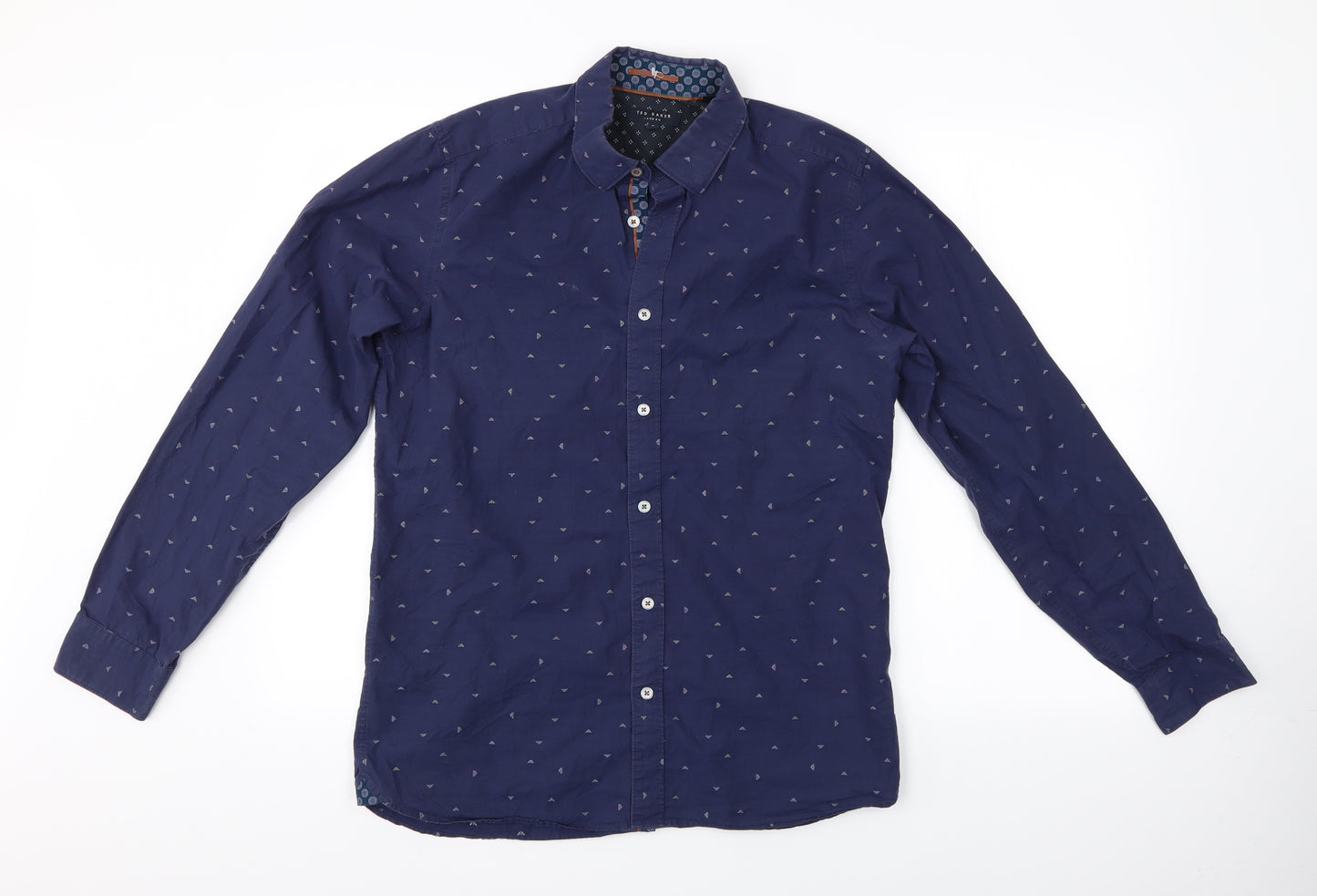 Ted Baker Mens Blue Geometric   Button-Up   - Ted Baker Shirt