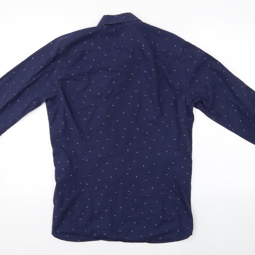 Ted Baker Mens Blue Geometric   Button-Up   - Ted Baker Shirt