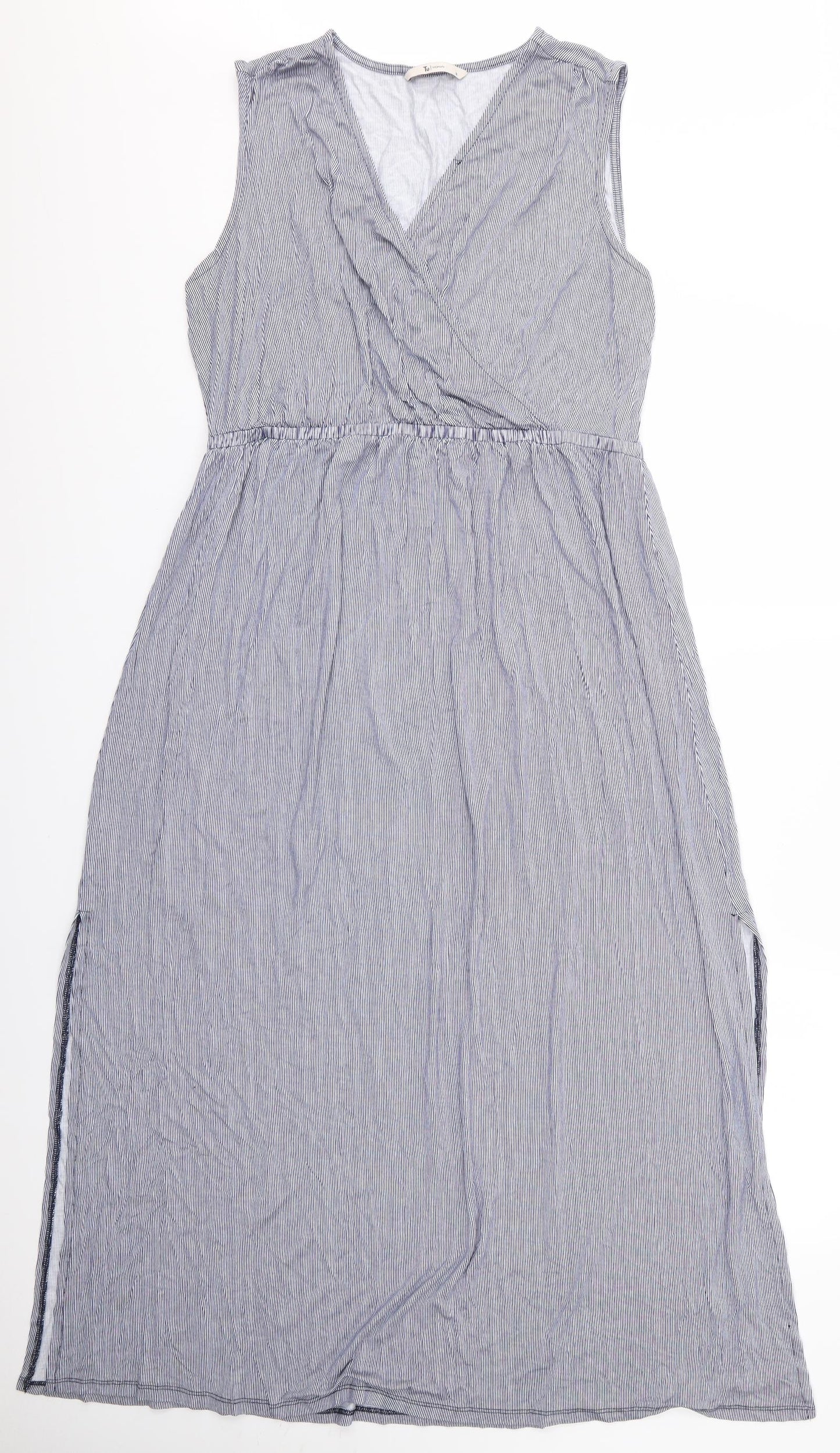 TU Womens Blue Striped  T-Shirt Dress  Size 18  - Maxi Dress
