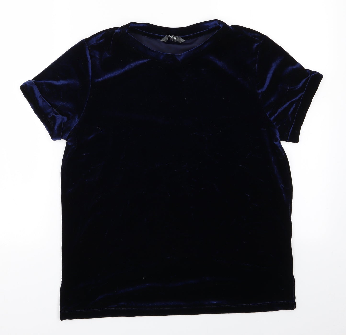 NEXT Womens Blue   Basic T-Shirt Size 12  - Velour style top