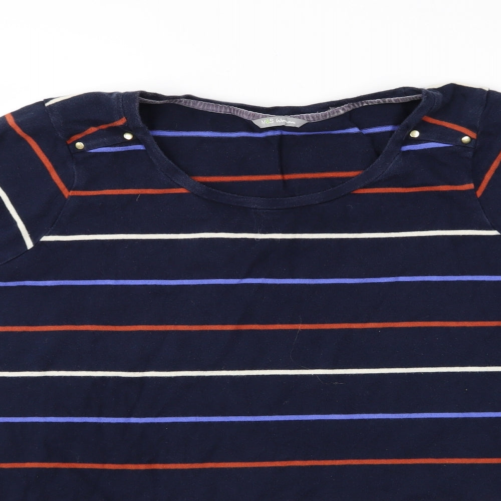 Marks and Spencer Womens Multicoloured Striped  Tunic T-Shirt Size 22  - Marks and Spencer