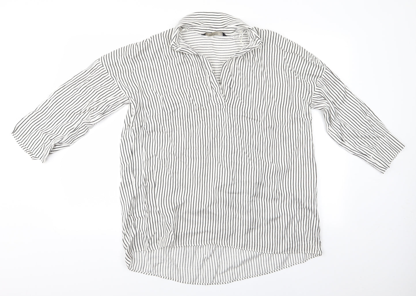Zara Basic Womens Multicoloured Striped  Basic Blouse Size 6  - Zara Basic