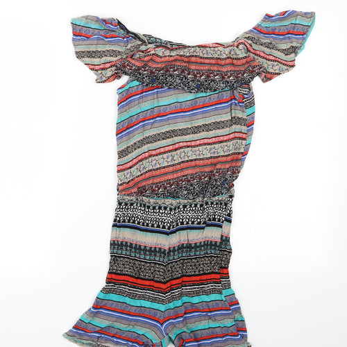 Atmosphere Womens Multicoloured Striped  Playsuit One-Piece Size 6  - Atmosphere Shorts playsuit