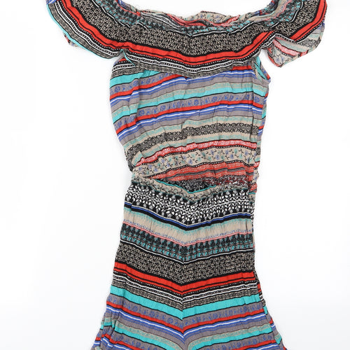 Atmosphere Womens Multicoloured Striped  Playsuit One-Piece Size 6  - Atmosphere Shorts playsuit