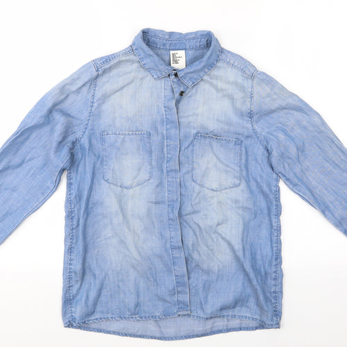 & Denim Womens Black   Basic Blouse Size 6  - & Denim Shirt