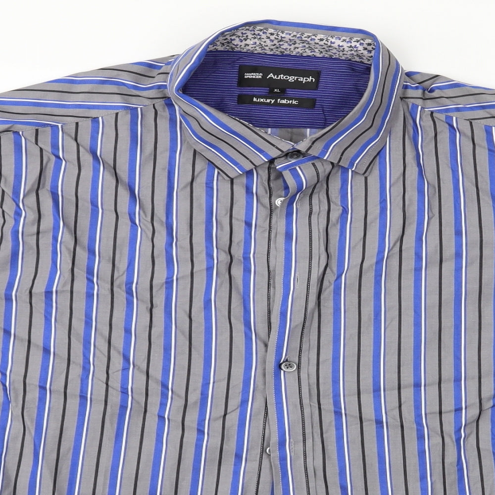 Autograph Mens Multicoloured Striped   Button-Up Size XL  - Autograph Shirt