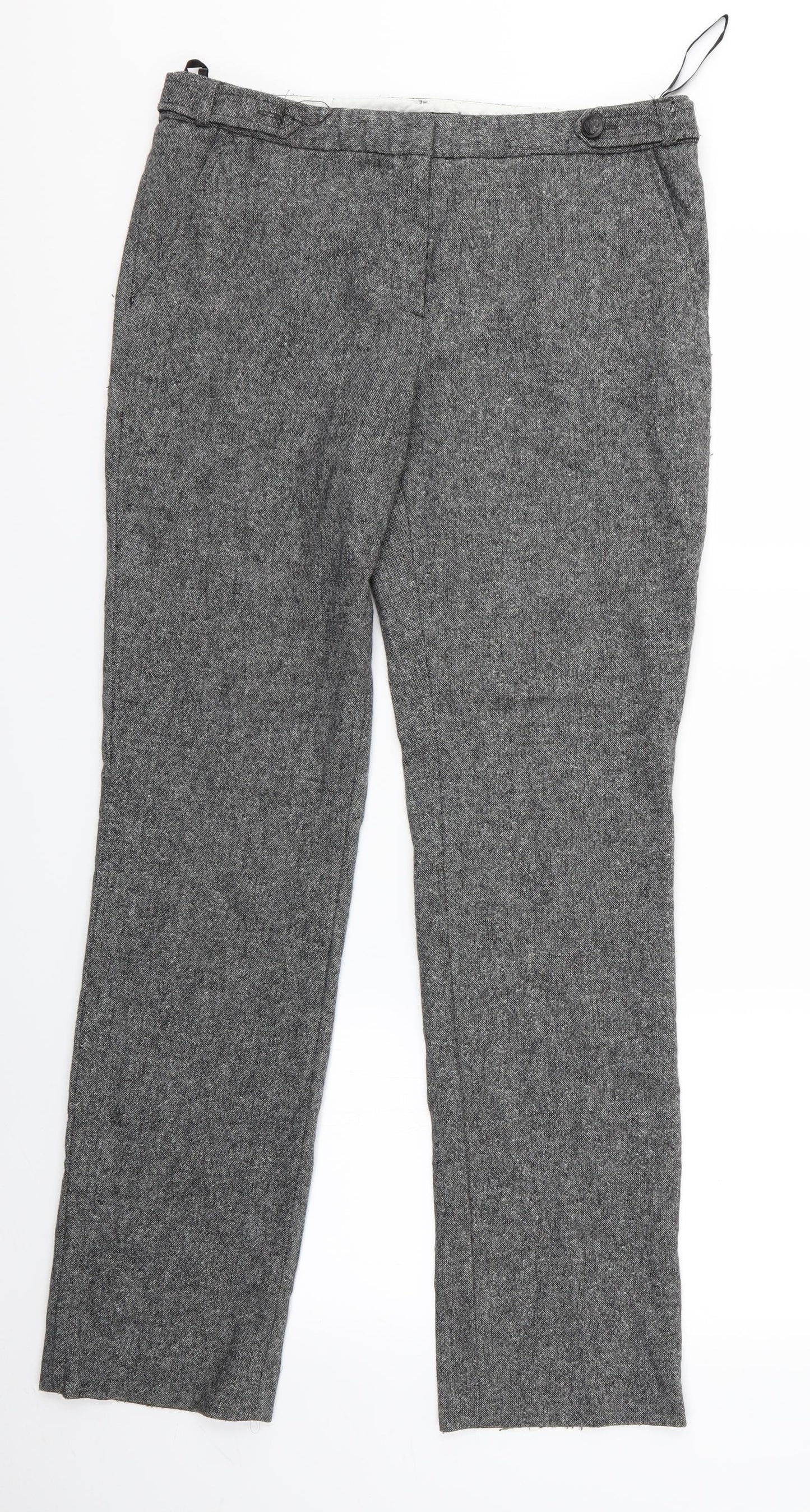 NEXT Womens Black Houndstooth  Trousers  Size 10 L30 in - Next Trousers