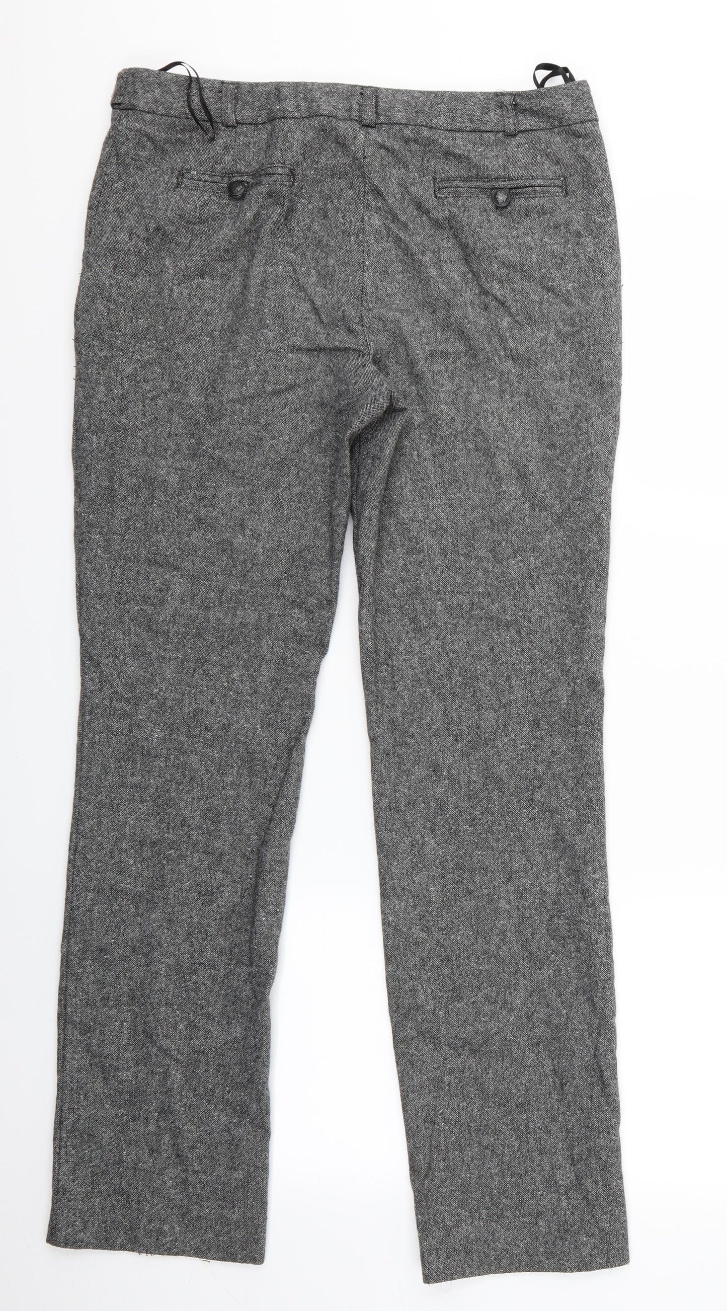 NEXT Womens Black Houndstooth  Trousers  Size 10 L30 in - Next Trousers