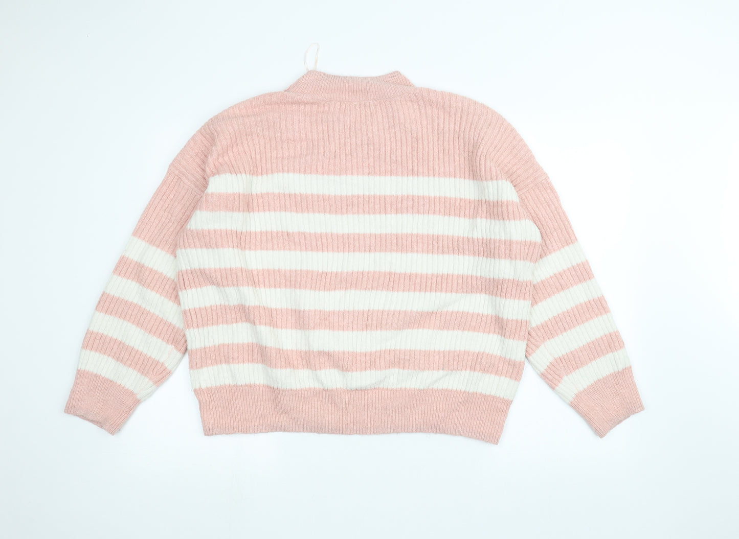 George Womens Pink Striped  Pullover Jumper Size L