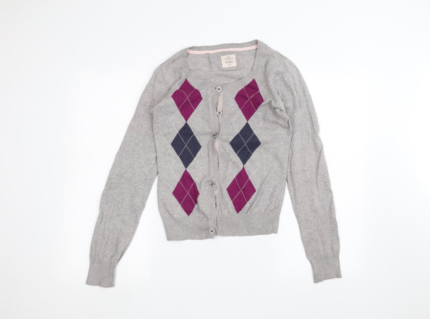 H&M Girls Grey   Cardigan Jumper Size 13-14 Years