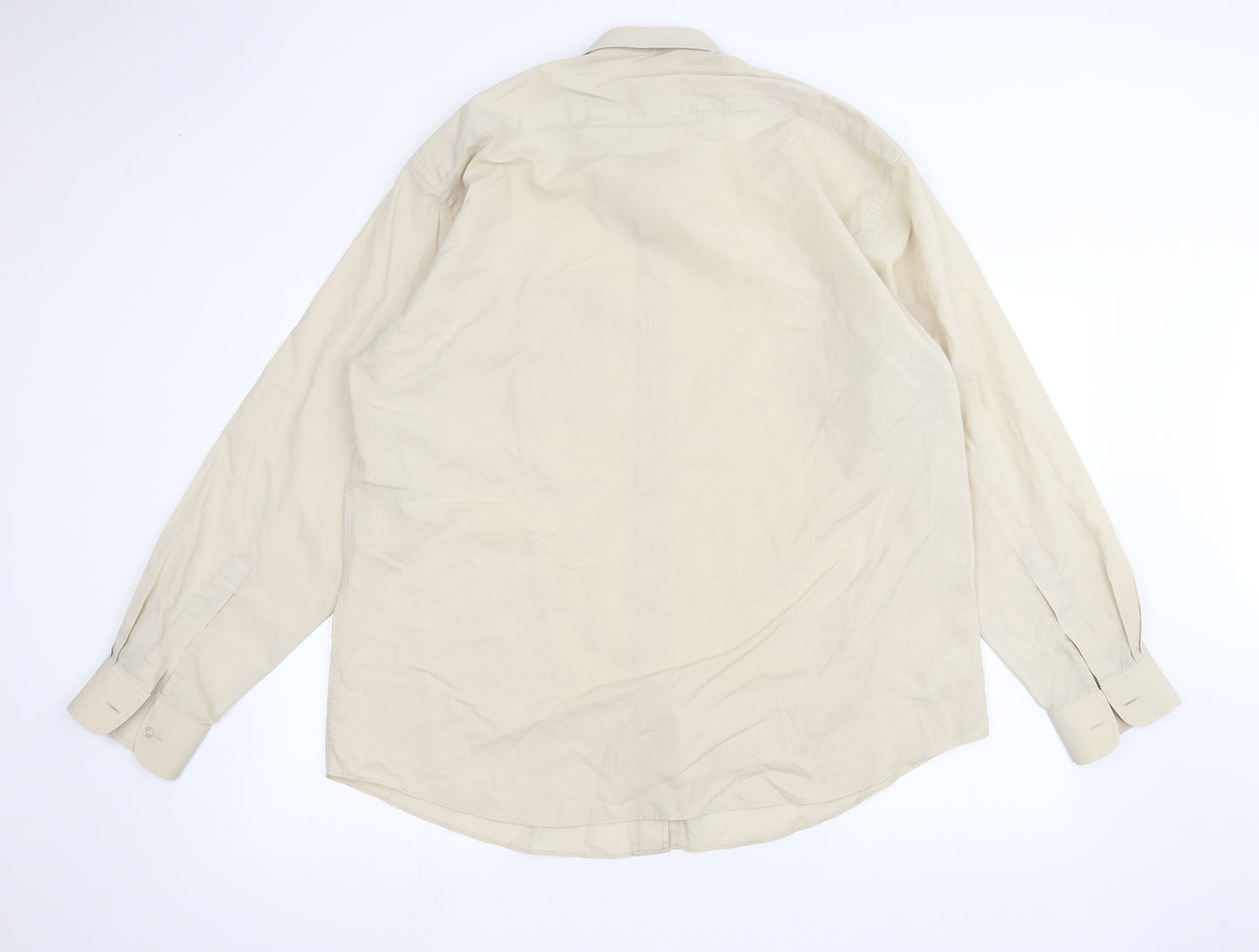 Marks and Spencer Mens Beige    Dress Shirt Size 17.5