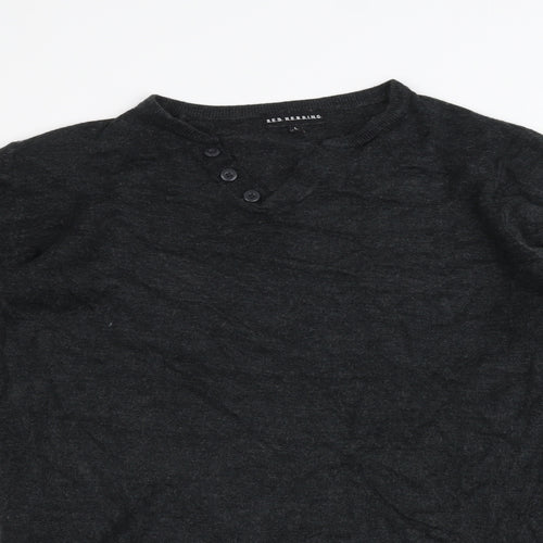Red Herring Mens Black   Pullover Jumper Size L
