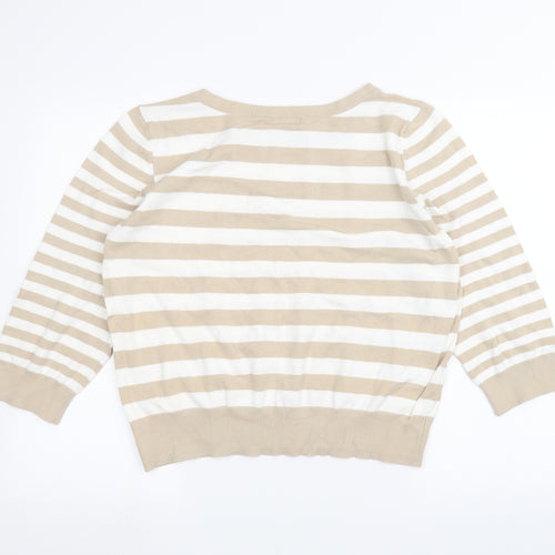 F&F Womens White Striped  Pullover Jumper Size 20
