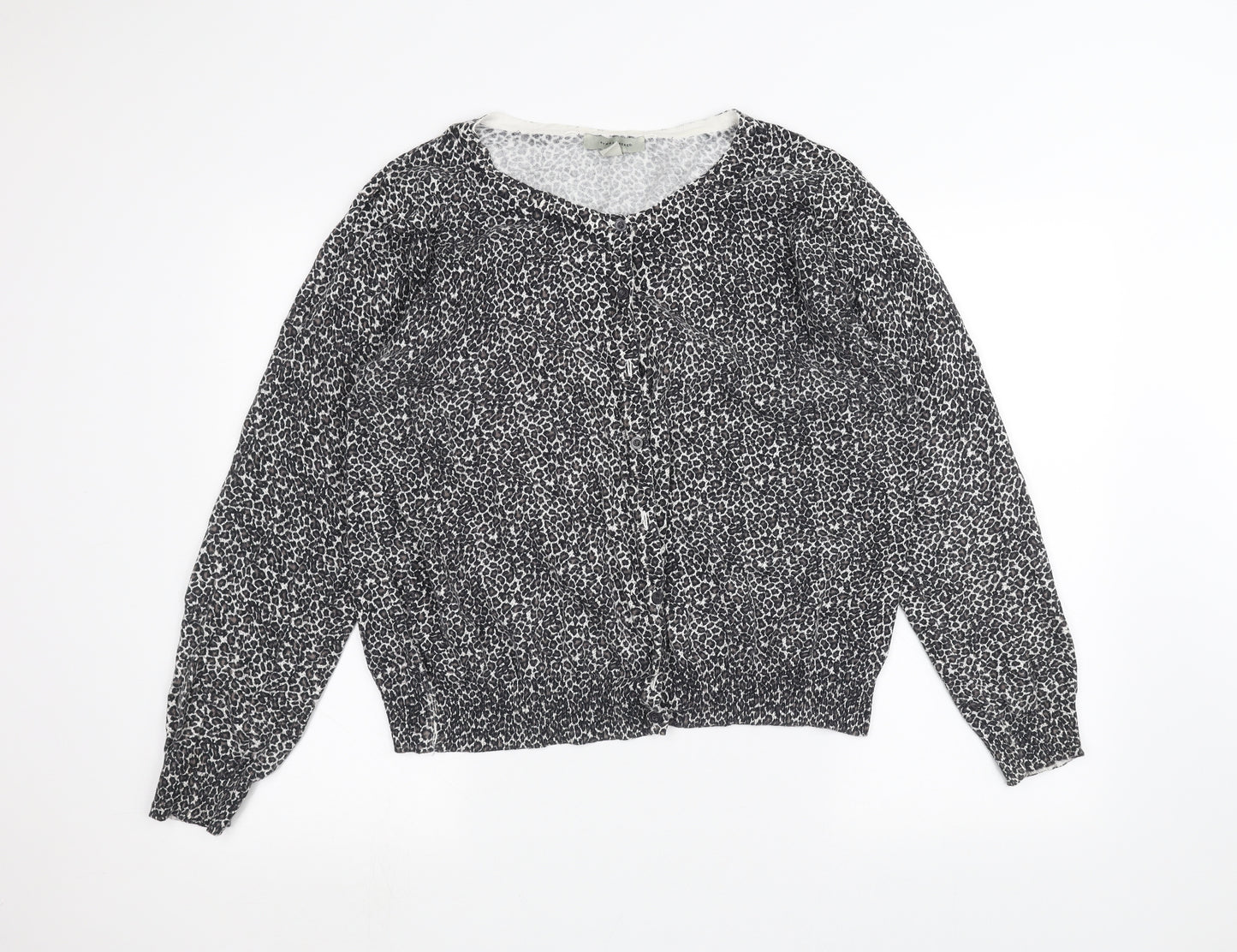 Atmosphere Womens Black Animal Print  Cardigan Jumper Size 20