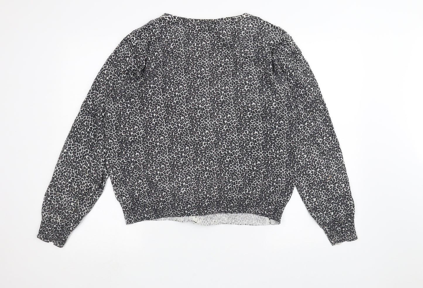 Atmosphere Womens Black Animal Print  Cardigan Jumper Size 20