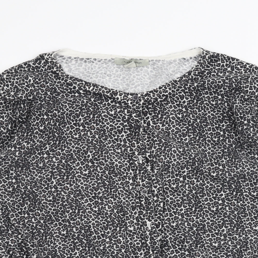 Atmosphere Womens Black Animal Print  Cardigan Jumper Size 20