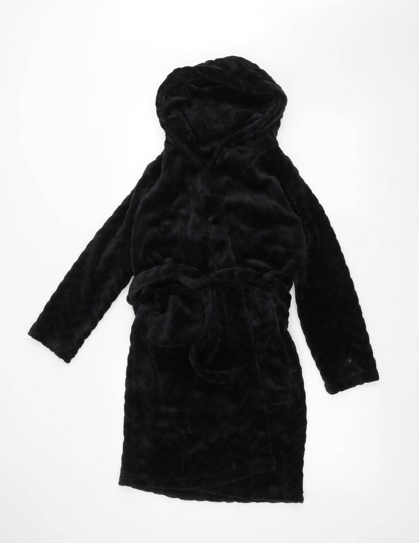 lipsy london Girls Black Solid  Cami Robe Size 13-14 Years