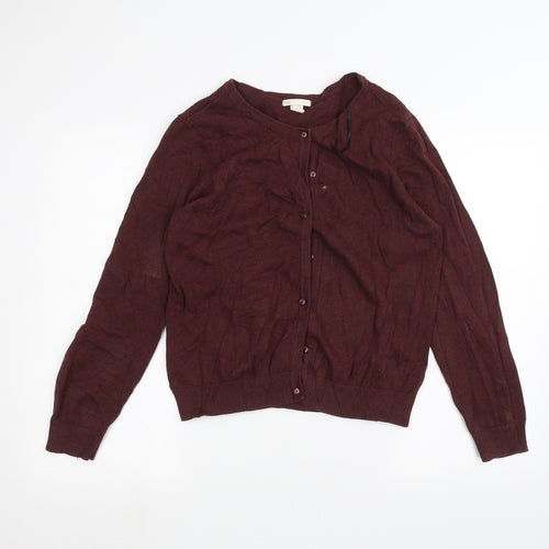 H&M Womens Red   Cardigan Jumper Size L