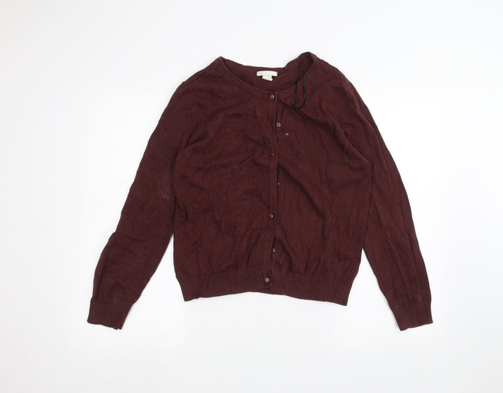 H&M Womens Red Cardigan Jumper Size L