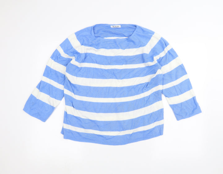 Berkertex Womens Blue Striped Pullover Jumper Size 18