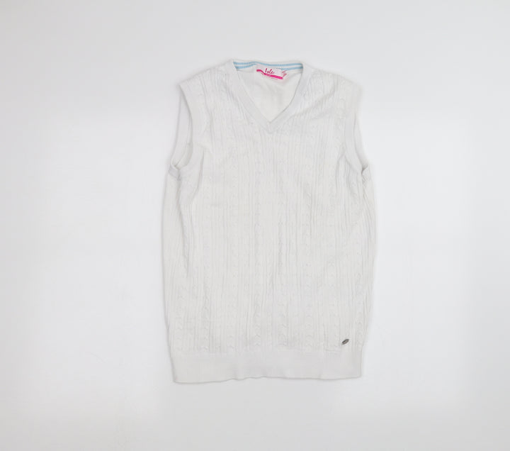 ISLE Womens White Pullover Jumper Size M