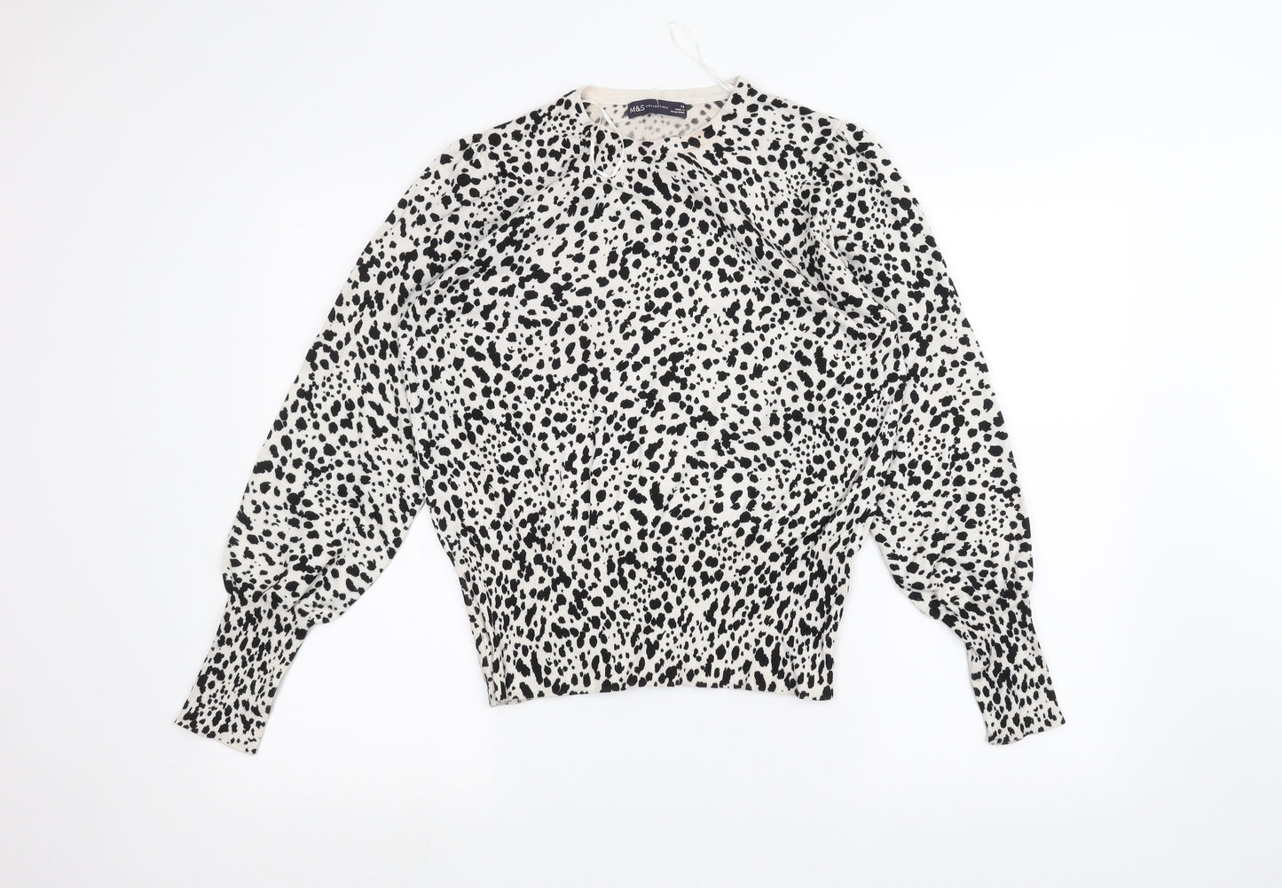 Marks and Spencer Womens White Polka Dot  Basic T-Shirt Size 14