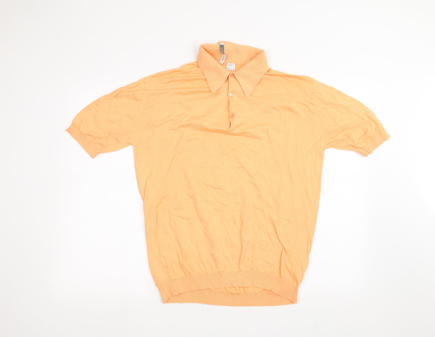 John Smedley Mens Orange    Polo Size M