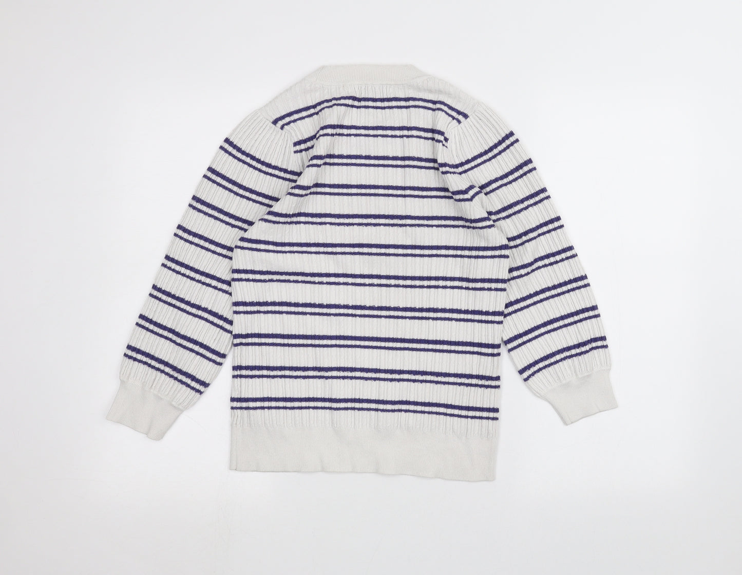 NEXT Womens White Striped  Pullover Jumper Size 12