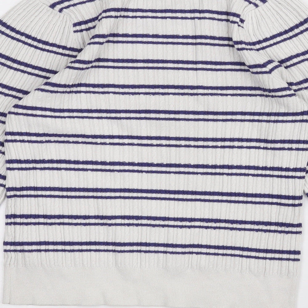 NEXT Womens White Striped  Pullover Jumper Size 12