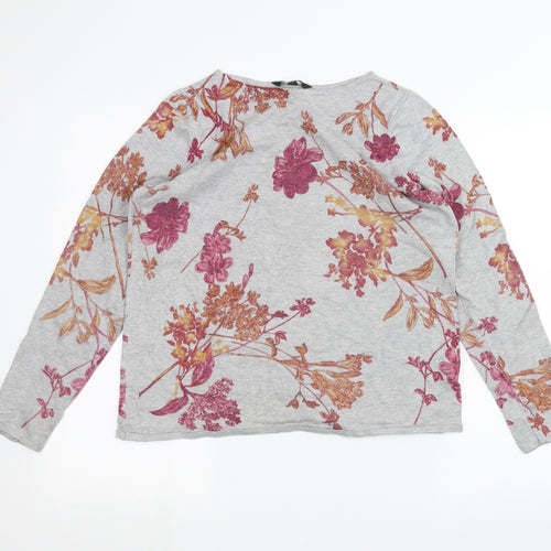 Bonmarché Womens Grey Floral  Pullover Jumper Size 14