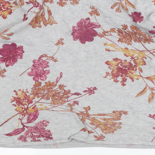 Bonmarché Womens Grey Floral  Pullover Jumper Size 14