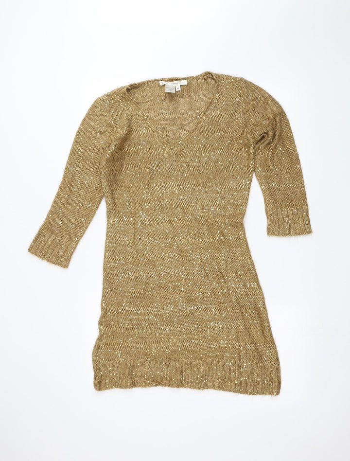 STUDIO  Womens Gold   Pullover Jumper Size M