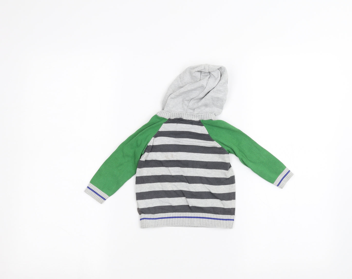 M&Co Baby Grey Striped  Pullover Jumper Size 9-12 Months