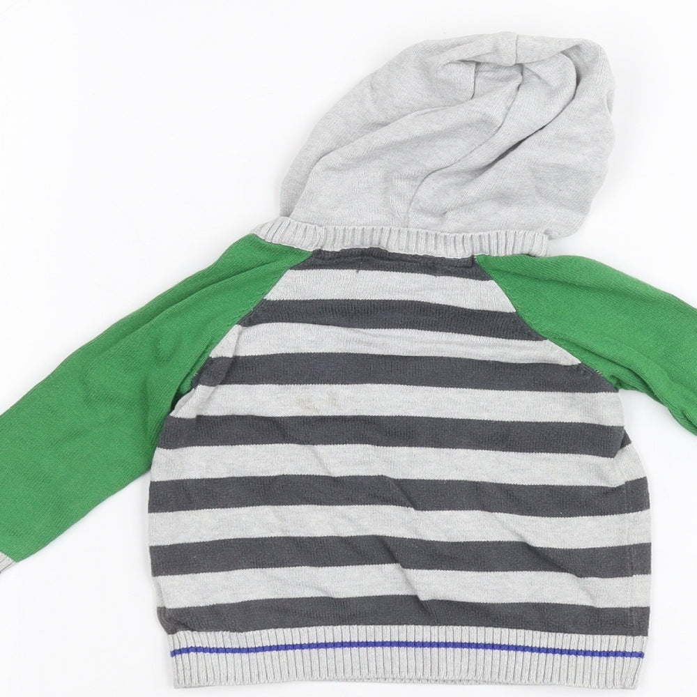 M&Co Baby Grey Striped  Pullover Jumper Size 9-12 Months