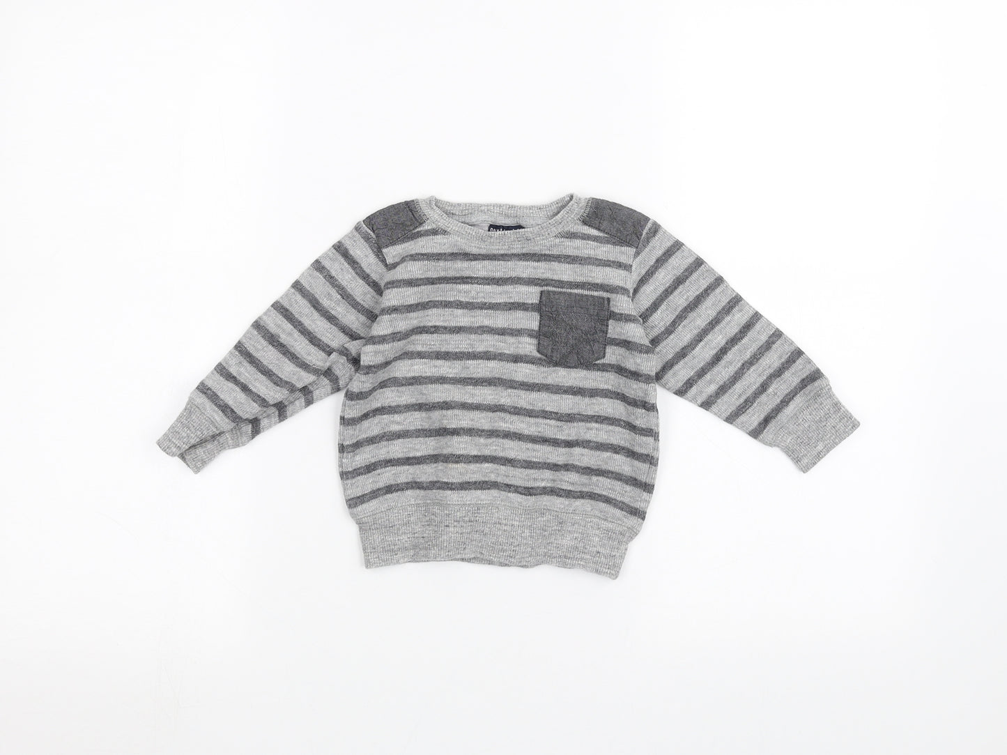 NEXT Baby Grey Striped  Pullover Jumper Size 12-18 Months