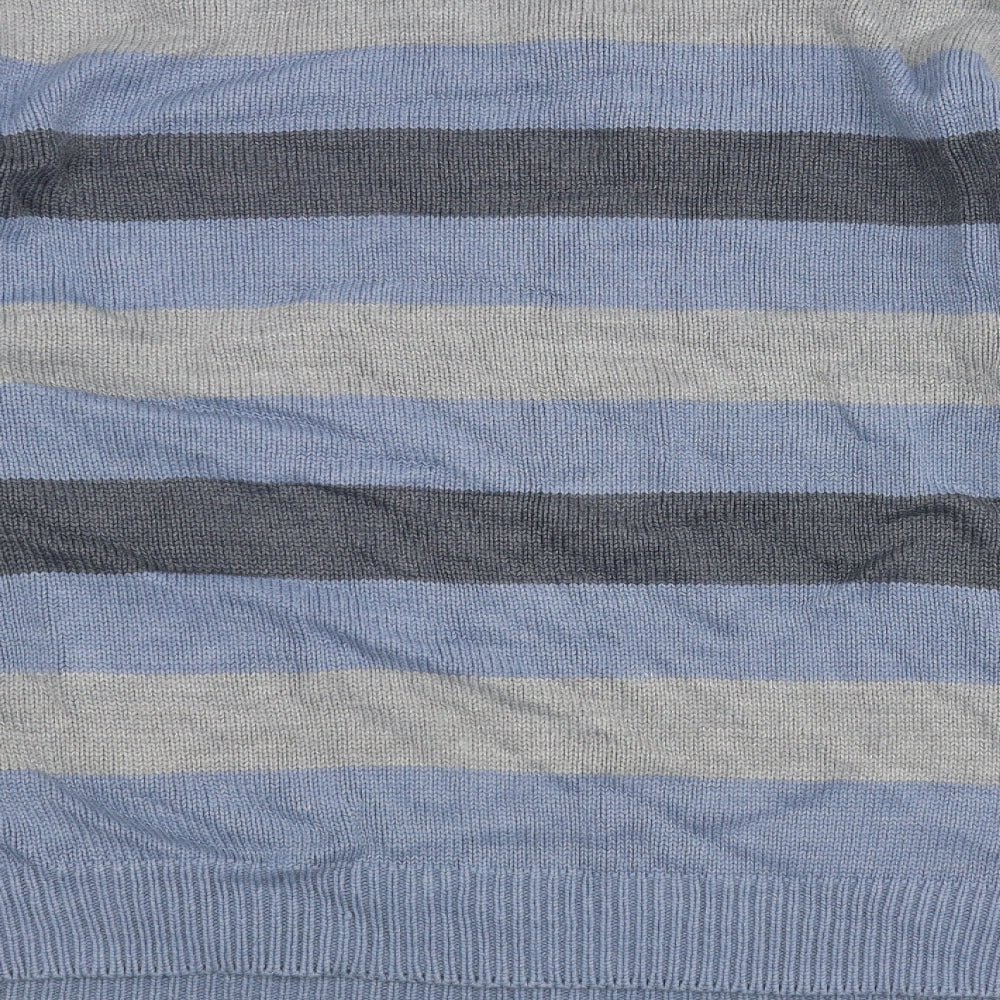 EWM Mens Blue Striped  Pullover Jumper Size XL