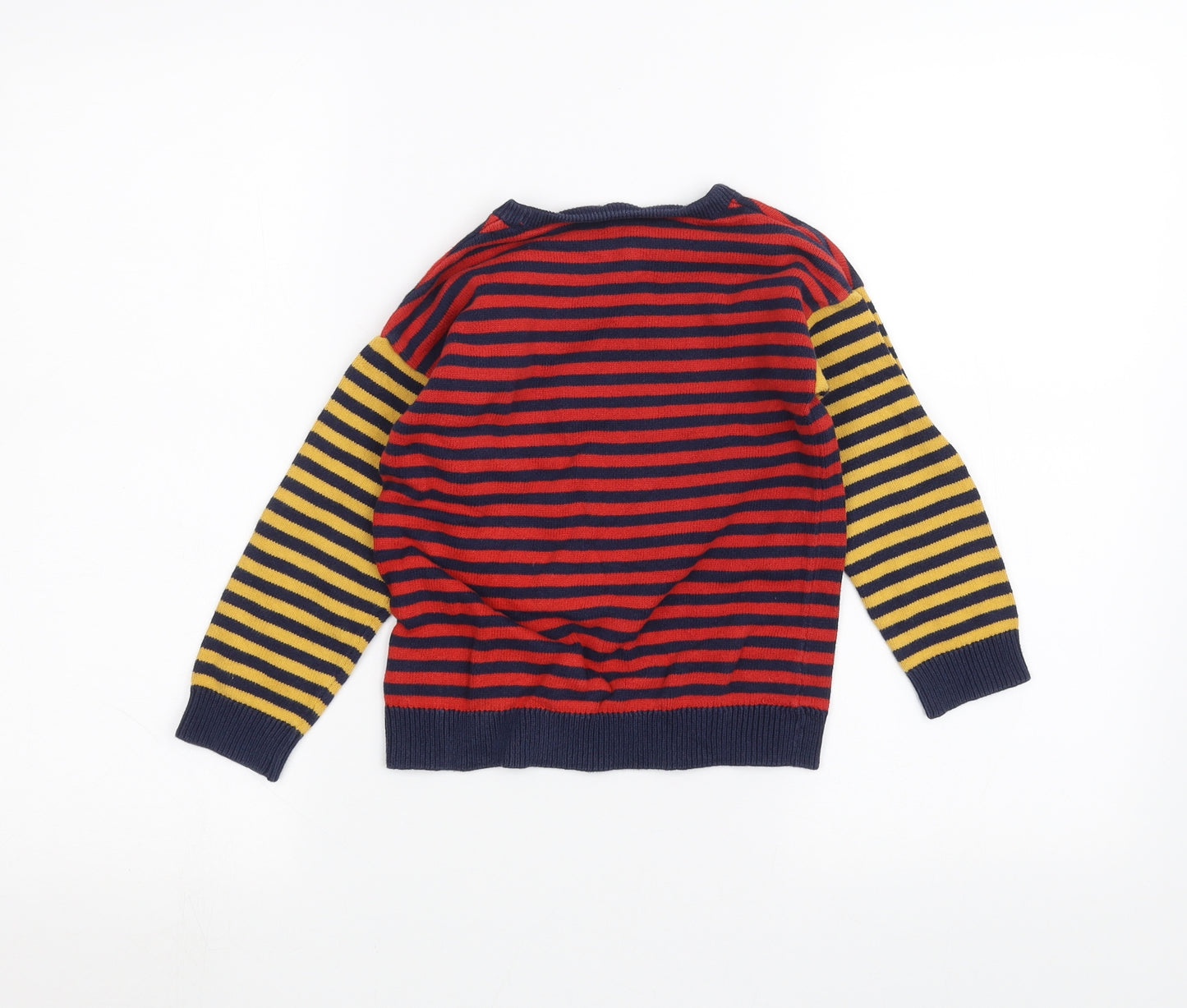 F&F Boys Red Striped  Pullover Jumper Size 4-5 Years
