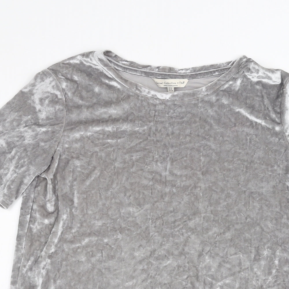 F&F Womens Silver   Basic T-Shirt Size 8