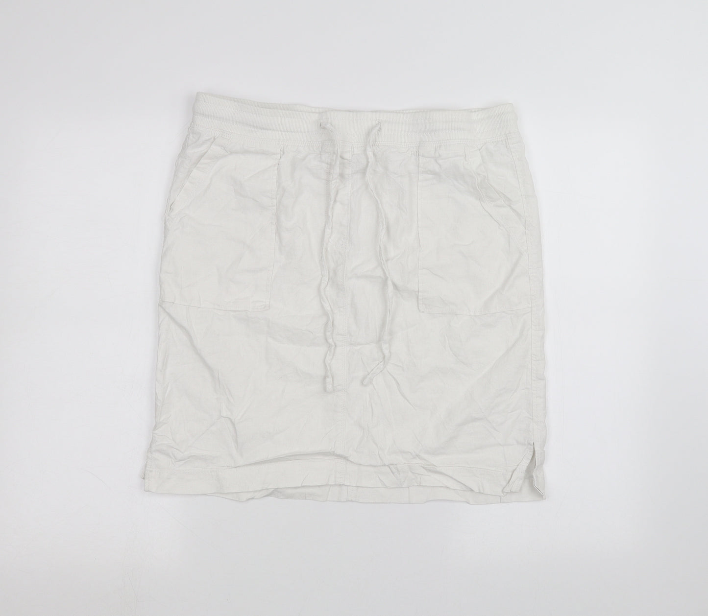 Marks and Spencer Womens White   A-Line Skirt Size 14