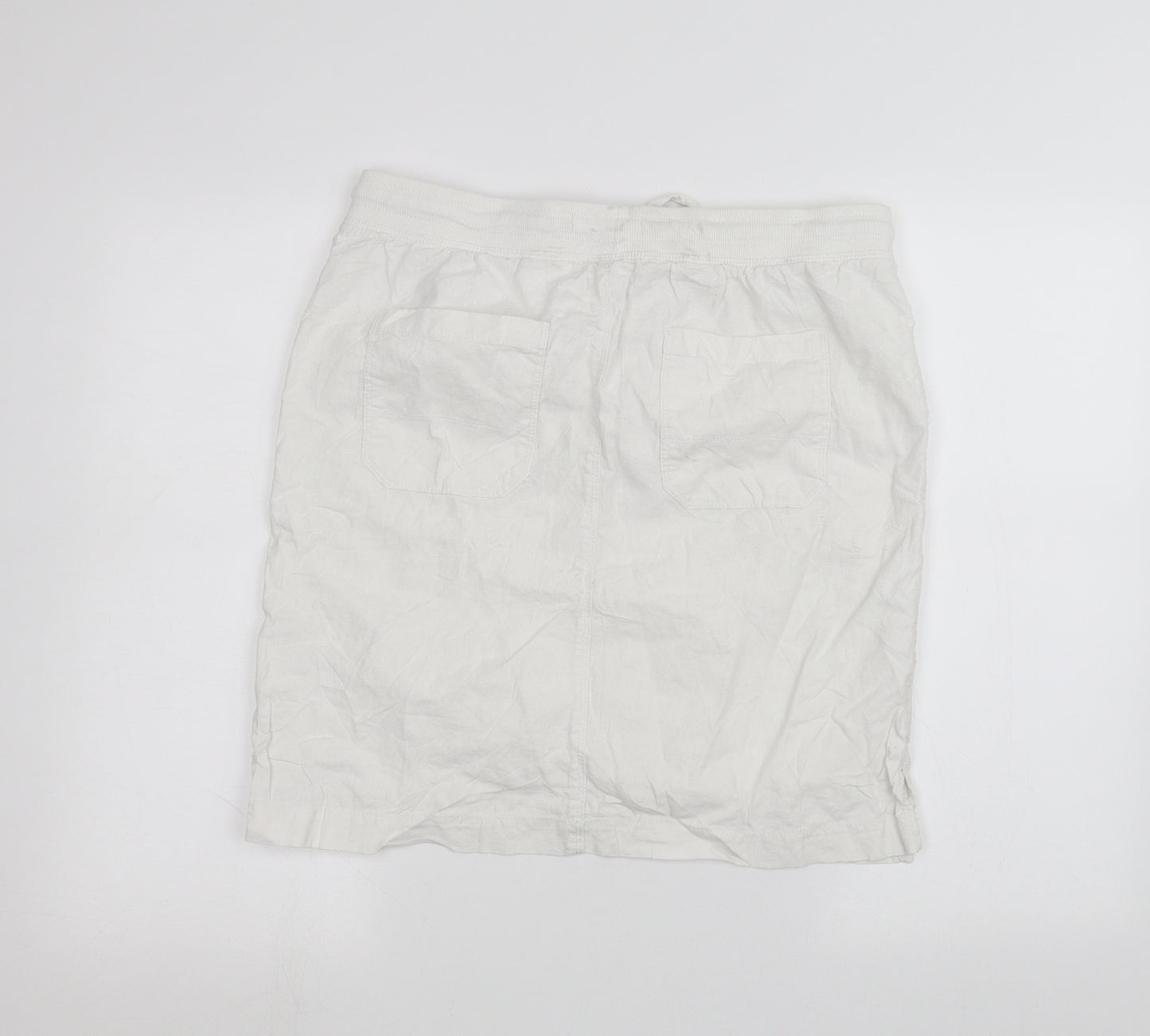 Marks and Spencer Womens White   A-Line Skirt Size 14